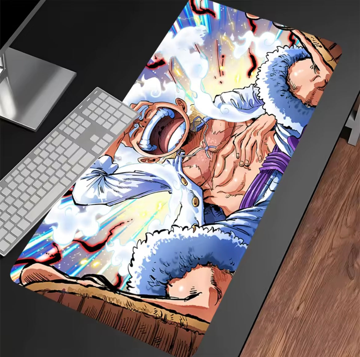 Gear 5 Luffy XXL Anime Desk Mat – One Piece Gaming Mousepad