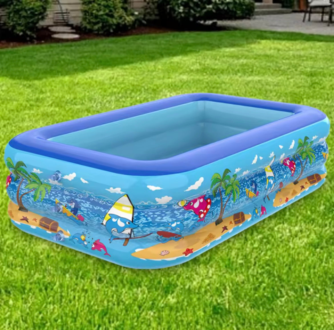 Cartoon Inflatable Kiddie Pool – Thickened PVC Frame, Safe & Fun for Toddlers