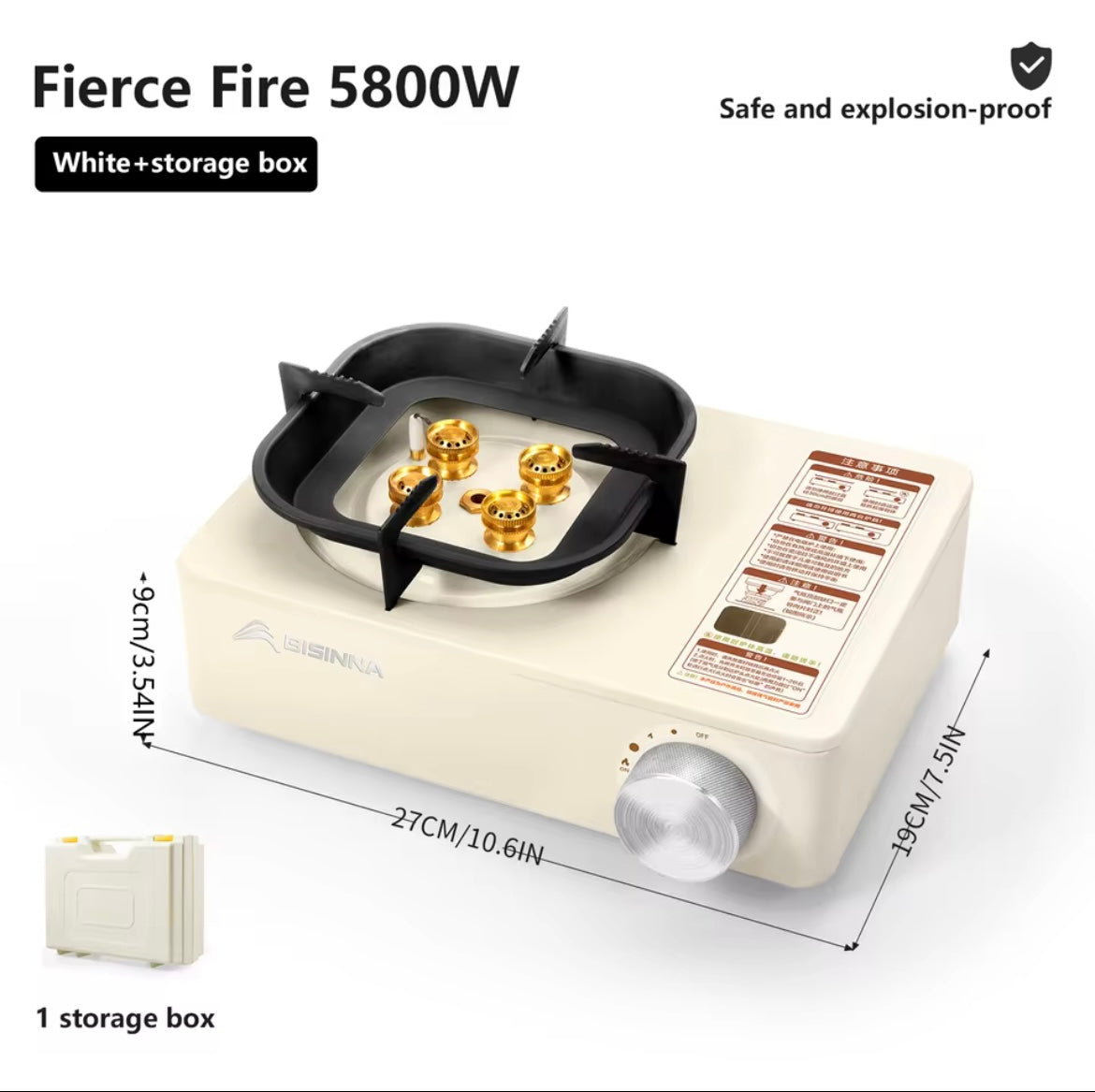 "BISINNA 5800W Portable Camping Gas Stove – Outdoor Burner for Hiking & Picnic”