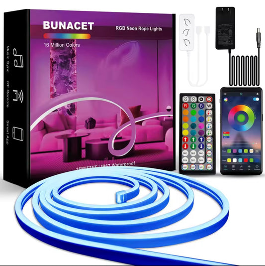 Smart RGB LED Strip Lights – App & Remote Controlled, SMD 5050, TV/Game Room Decor