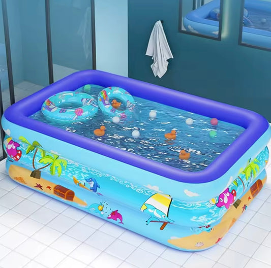 Cartoon Inflatable Kiddie Pool – Thickened PVC Frame, Safe & Fun for Toddlers