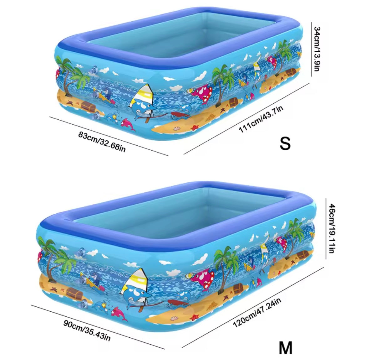 Cartoon Inflatable Kiddie Pool – Thickened PVC Frame, Safe & Fun for Toddlers