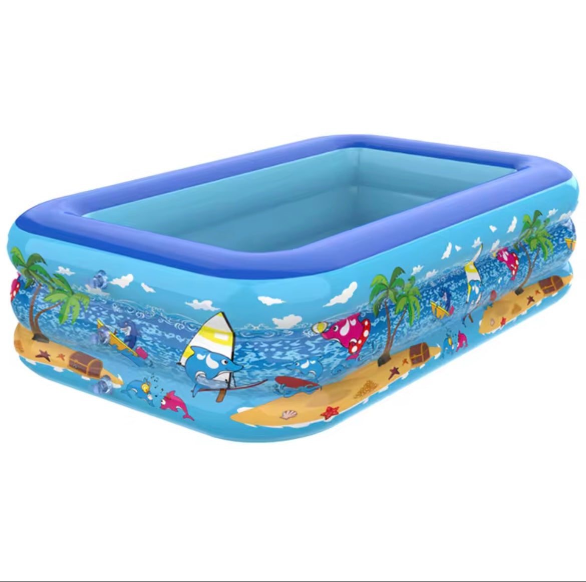 Cartoon Inflatable Kiddie Pool – Thickened PVC Frame, Safe & Fun for Toddlers